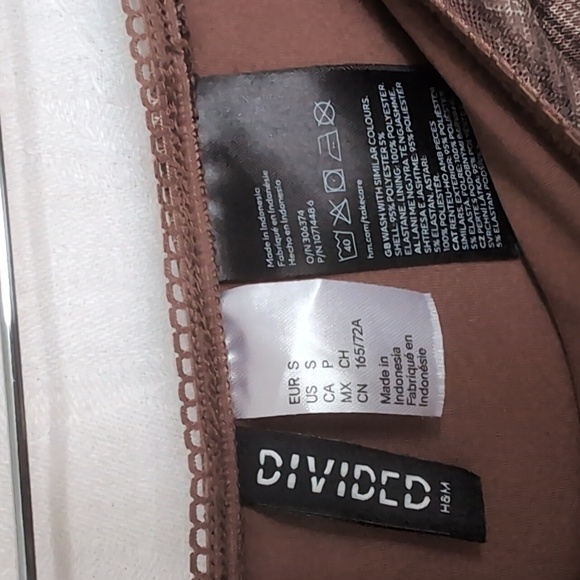 Divided by H&M Brown Plaid Mini Skirt Pull-On Size Small - Picture 4 of 5